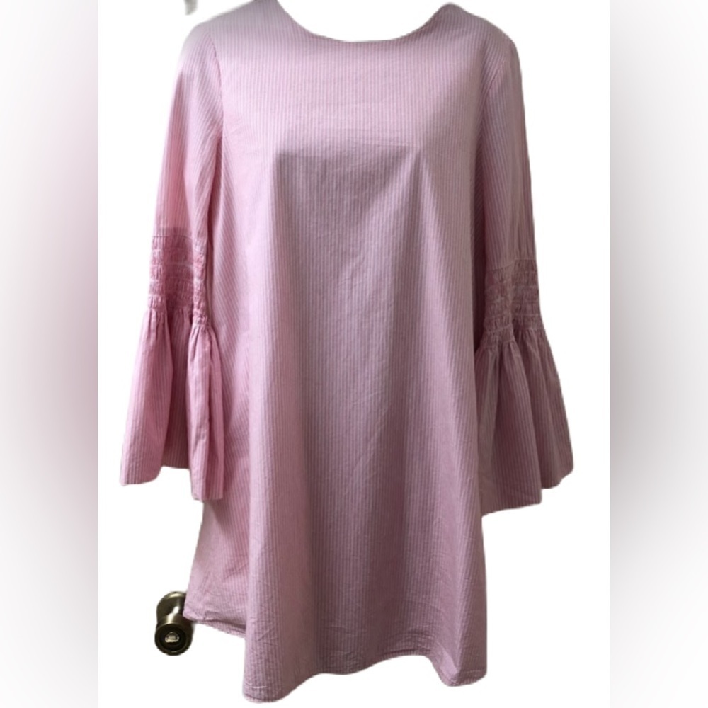 ZARA Trafaluc Collection Women's Pink White Stripe Tunic Short Jumpsuit Small